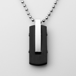 Оптовое двухцветное ожерелье из нержавеющей стали с черным покрытием